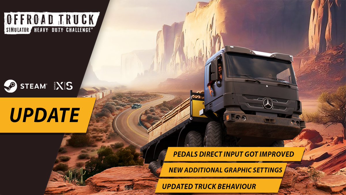 The time has come to update Offroad Truck Simulator: Heavy Duty Challenge on Xbox Series X/S and PC!

More details here👉 discord.gg/999z5JvCEw