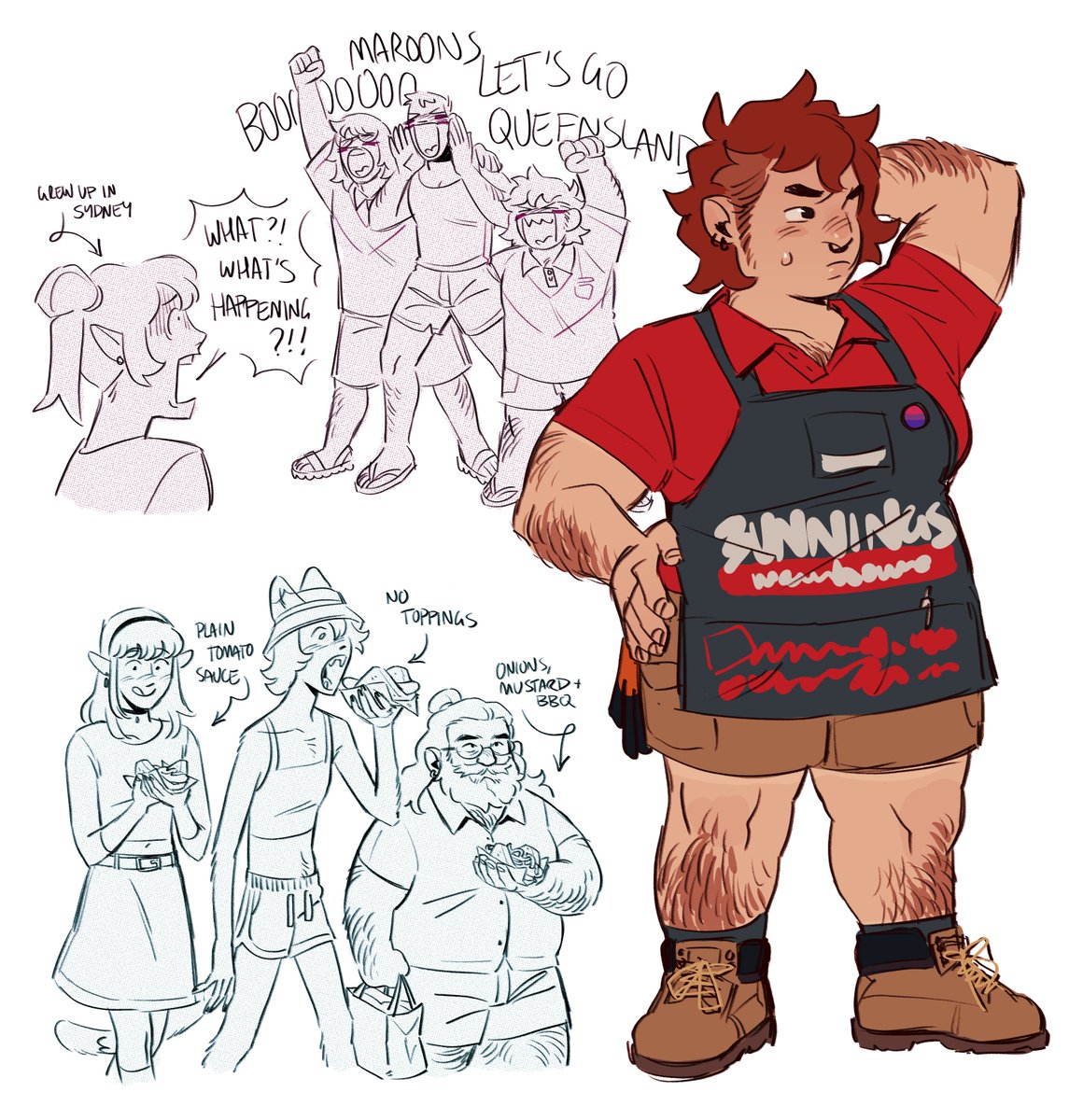 _officialspec's tweet photo. modern au but set in brisbane. is this anything #dungeonmeshi #deliciousindungeon https://t.co/vQTmhqnfp6