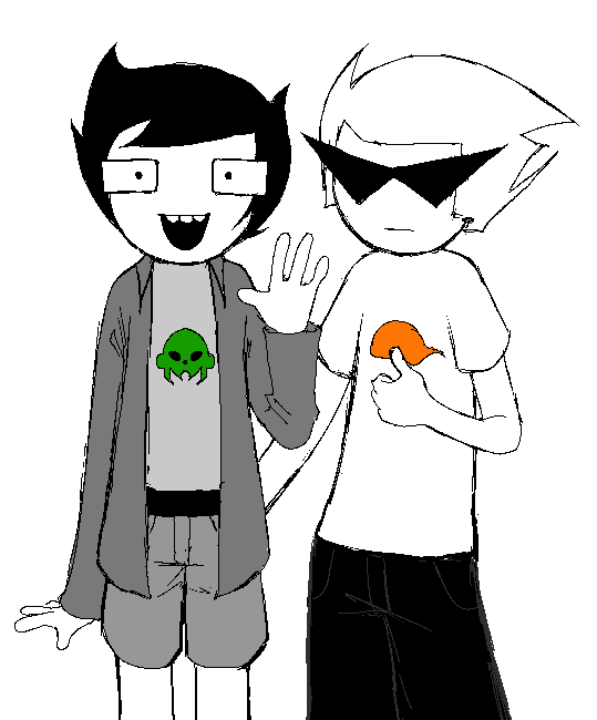 gloviiz's tweet photo. Ive seen people using my old mspaint drawing for edits a couple of times SO I RECREATED IT!!!!!! now you guys can make EVEN MORE edits of dirk touching jakes bum. 
#Homestuck #HOM3STUCK #dirkjake https://t.co/OtDTzxJ1RP