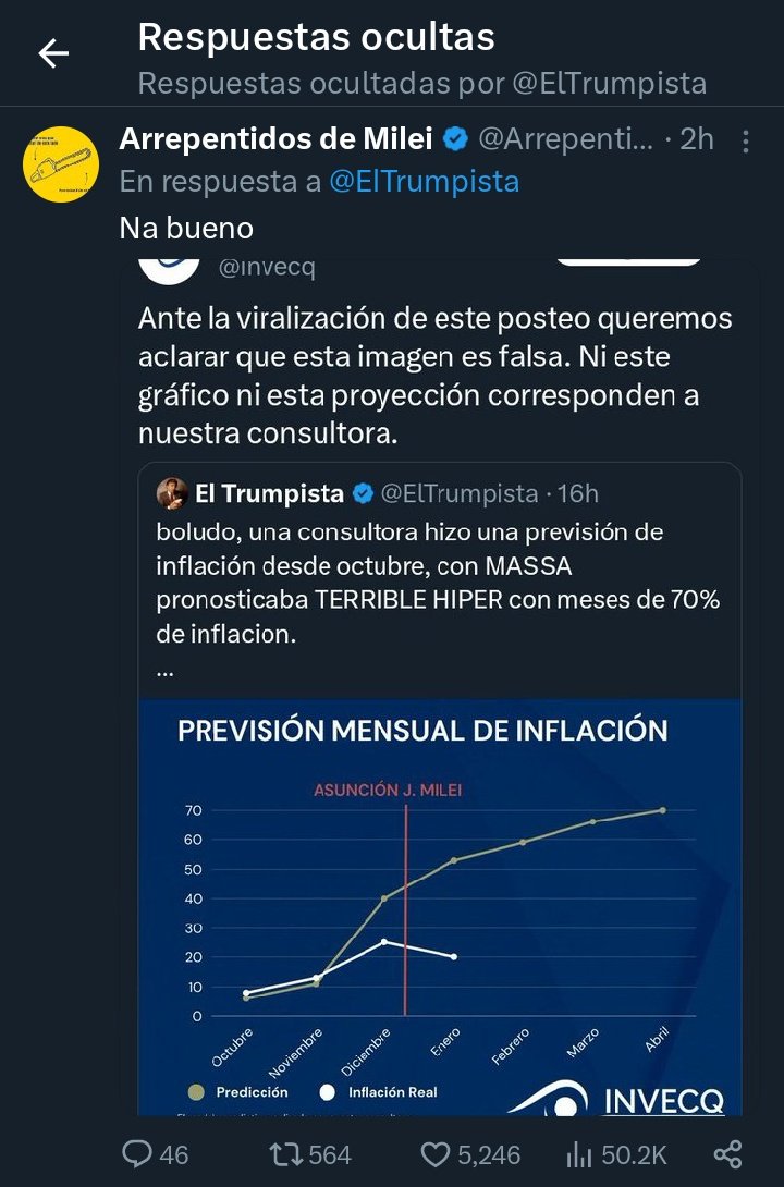 ArrepentidosLLA's tweet photo. Le respondí y ocultó la respuesta! Están en su fondo de olla a 70 días de asumir.
Zurdos van a correr ☝️
Mierda desmintieron mi gráfico 🏃 https://t.co/rPGmxTKhOe