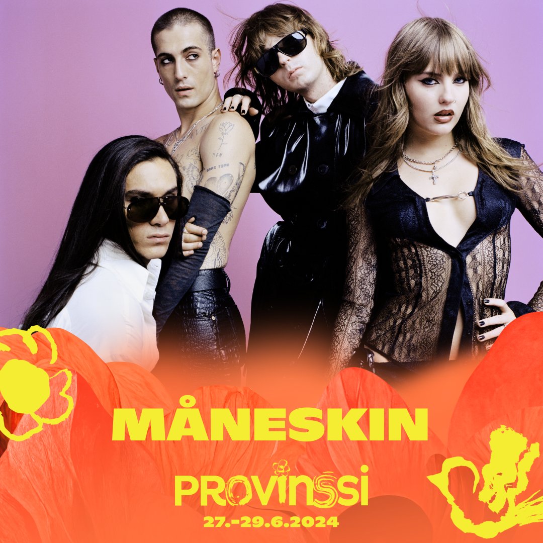 Just Announced: @thisismaneskin will be headlining @ProvinssiFest in Finland on the 27th June!