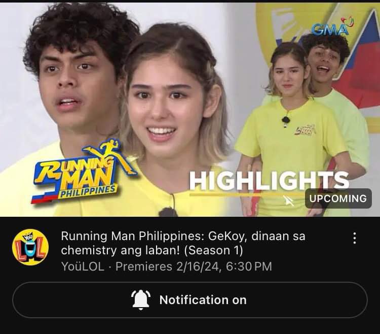 Watssup fam! 

While we are all waiting for Season 2 of Running Man Ph, let's watch the chemistry build by Kokoy De Santos and Angel Guardian during season 1. Tomorrow at 6:30pm on YouLOL YouTube Channel. 💛

Subscribe to YouLOL YT channel
youtu.be/zTKMO0na9Dc?si…

#GeKoy