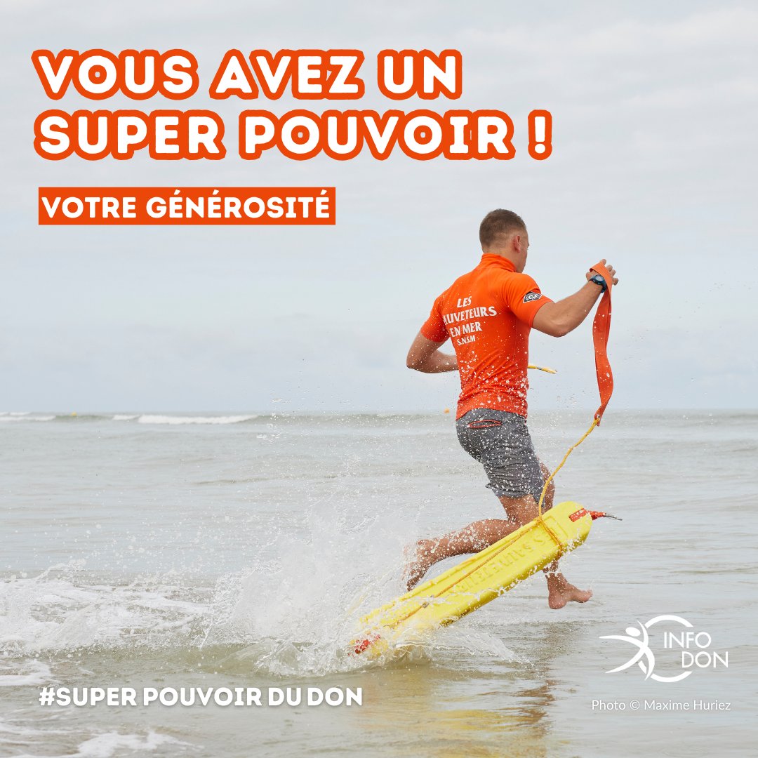 SauveteursenMer's tweet photo. Vous avez un super pouvoir qui agit pour le #sauvetage en mer 👉 votre #générosité 🧡 Donner à terre, c'est sauver en mer 🌊 Grâce au #SuperPouvoirDuDon des donateurs, les #SauveteursenMer #SNSM portent #secours à plus de 30 000 personnes par an 🆘 https://t.co/5o68pKT0bH https://t.co/lzIY03CuwS