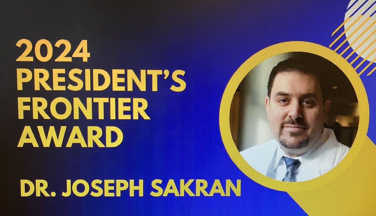 Congrats, @JosephSakran on your Johns Hopkins University President’s Frontier Award. #ThisIsOurLane