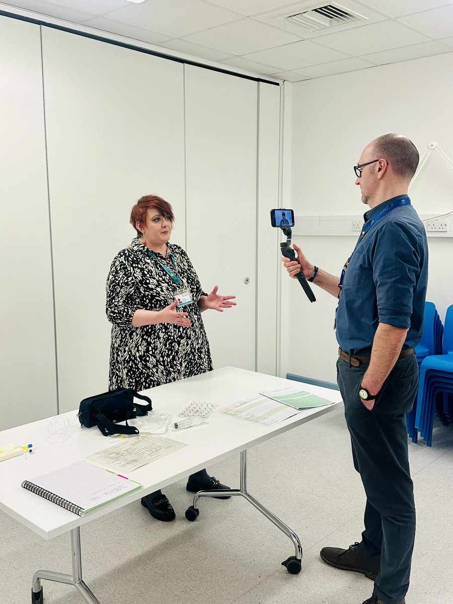 T34 filming today to help up skill our RN both in the acute trust and hospice . Thanks to @Vix2888 and @SFTclinicalski1 for being filmed and @SFTTELTeam for filming this. Can’t wait to see the finished product. @hayleypeters @Piprich1 @theyrfairycakes @clements_isobel