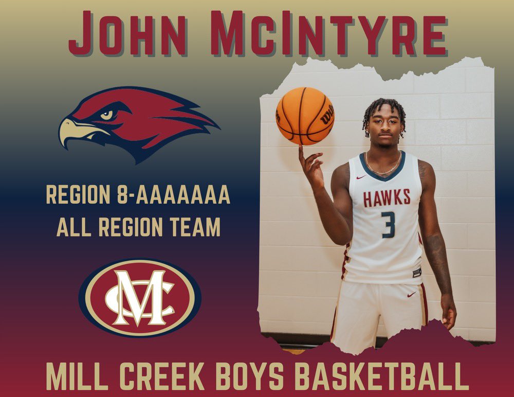 Congratulations to <a href="/John_mcintyre12/">John McIntyre</a> for being named to the 8-AAAAAAA All Region Team. A great representative of our program both on &amp; off the floor!