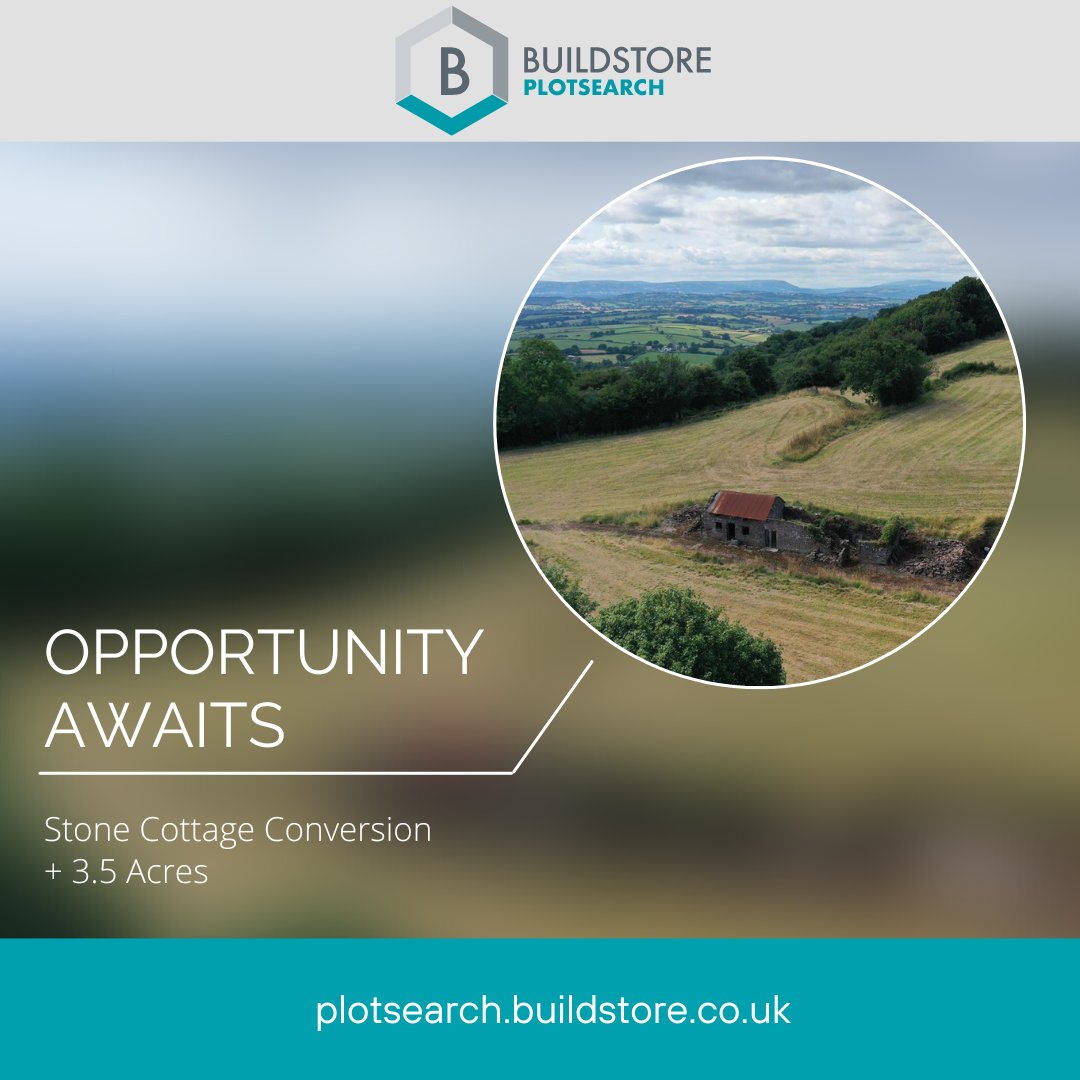 PlotSearch1's tweet image. Plot of The Day! 

Check out this characteristic stone cottage for sale with 3.5 Acres of rolling rural land in Chepstow, Wales. Includes consent for residential conversion. 

Find out more; 
plotsearch.buildstore.co.uk/findingland/pl…

#wales #chepstow #selfbuild #cottage #conversion #landforsale