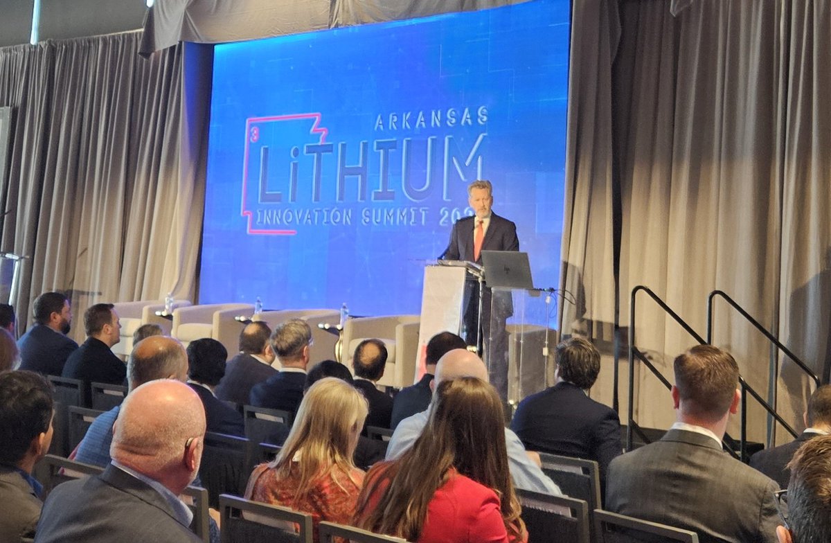 It's incredible to see a huge,  collaborative, months-long effort come to fruition today as we kick off the inaugural #Arkansas #Lithium #Innovation summit in #LittleRock with opening remarks from AR Secretary of #Commerce Hugh McDonald.