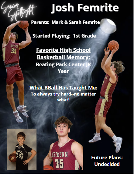 🚨👨‍🎓SENIOR SPOTLIGHT--<a href="/JoshFemrite/">Josh Femrite</a>