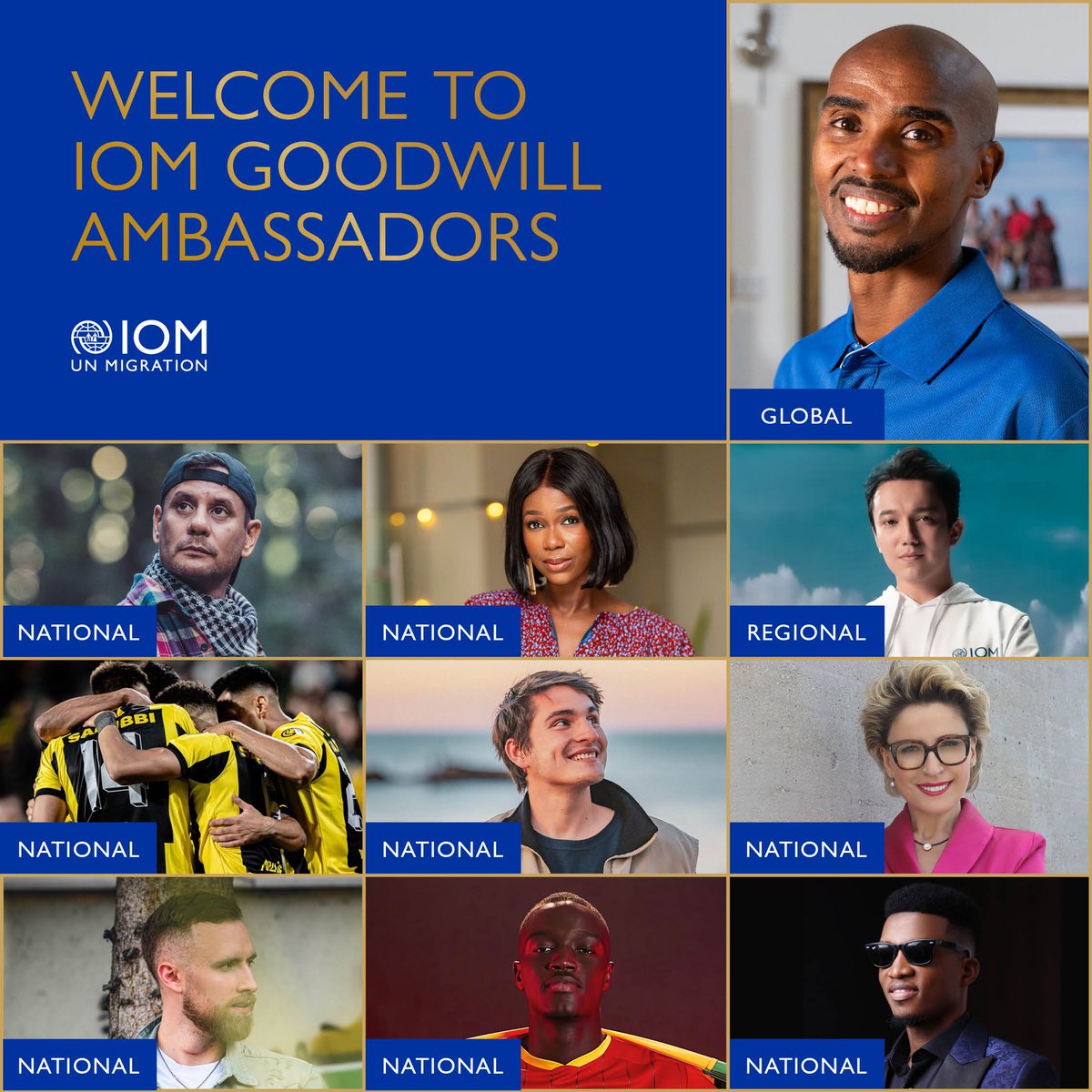 In every walk of life, these exceptional individuals have excelled through sheer courage and determination. Together with our #IOMGoodwillAmbassador, we will extend this courage to all migrants worldwide. I am happy for this collaboration and look forward to working together!