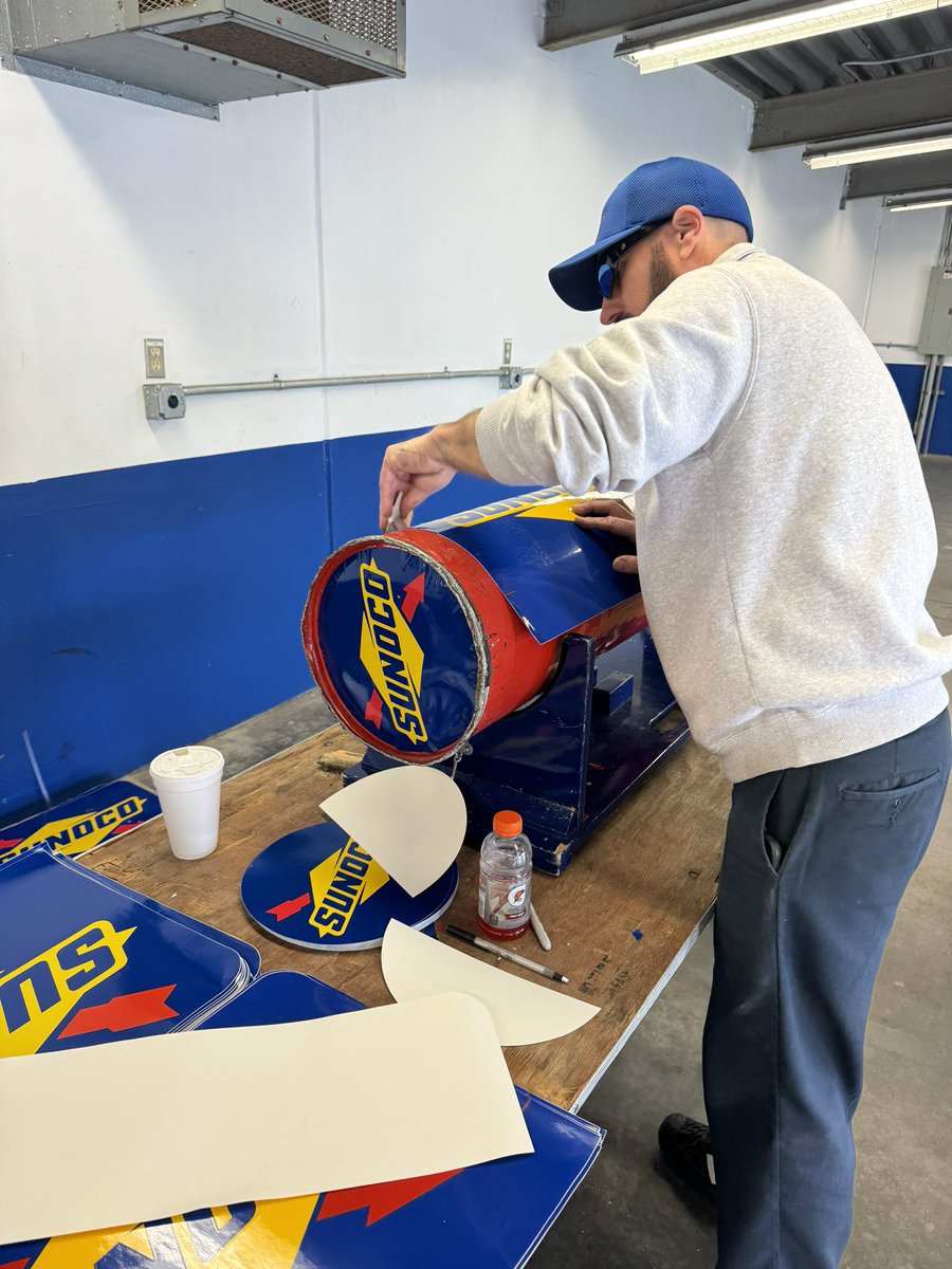 did you know: @SunocoRacing applies fresh decals at the beginning of the year for our cans. beating the rush today.