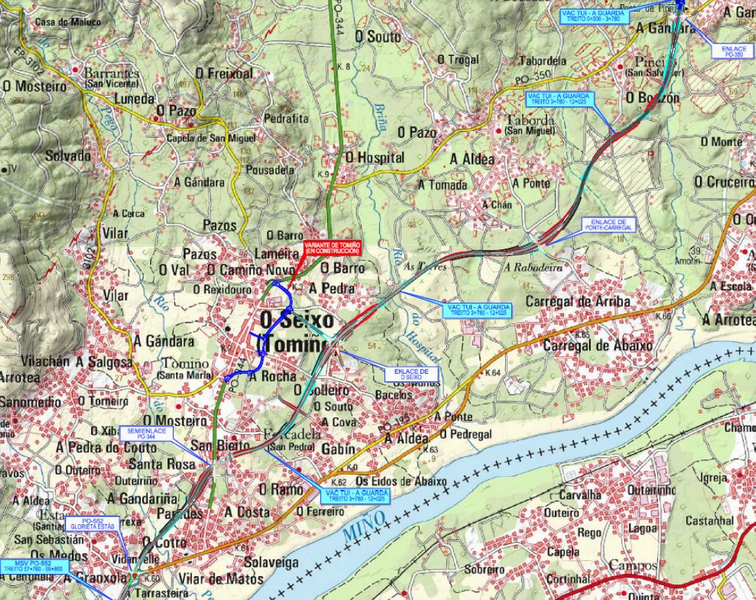 ConselleriaVPI's tweet image. O #ConselloXunta aproba o proxecto de trazado da autovía Tui-A Guarda entre  a PO-350 e Estás, en #Tomiño, que suporá un  orzamento de 78M€

🚧 O novo treito comezará cun enlace no quilómetro 3+790 da PO-350 e avanzará cara á Guarda ata o 59+860 da PO-552, na glorieta de Estás