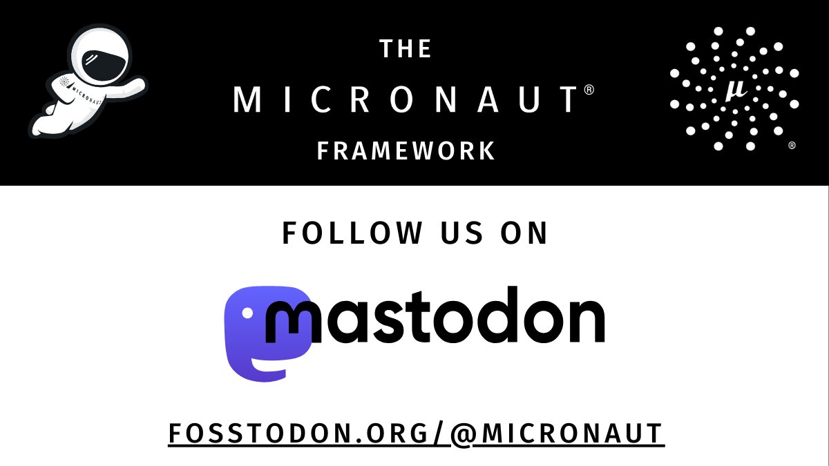 Please see our latest blog post for more ways to stay engaged with the Micronaut community. #micronaut micronaut.io/2024/02/15/fol…