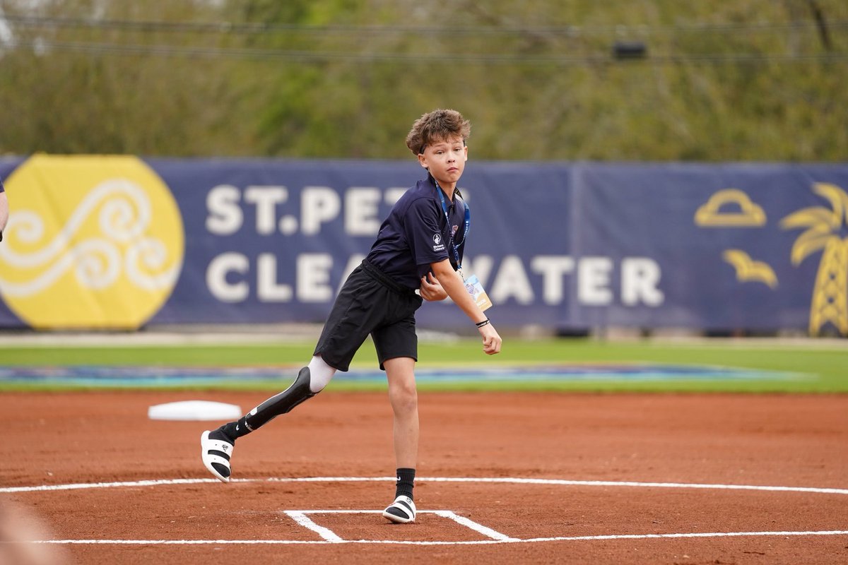 Check out these awesome action shots of Zavi’s first pitch at the @GATechSoftball @StanfordSball game this morning. 👏🏻🥎👀 @CleawaterInv @shrinershosp