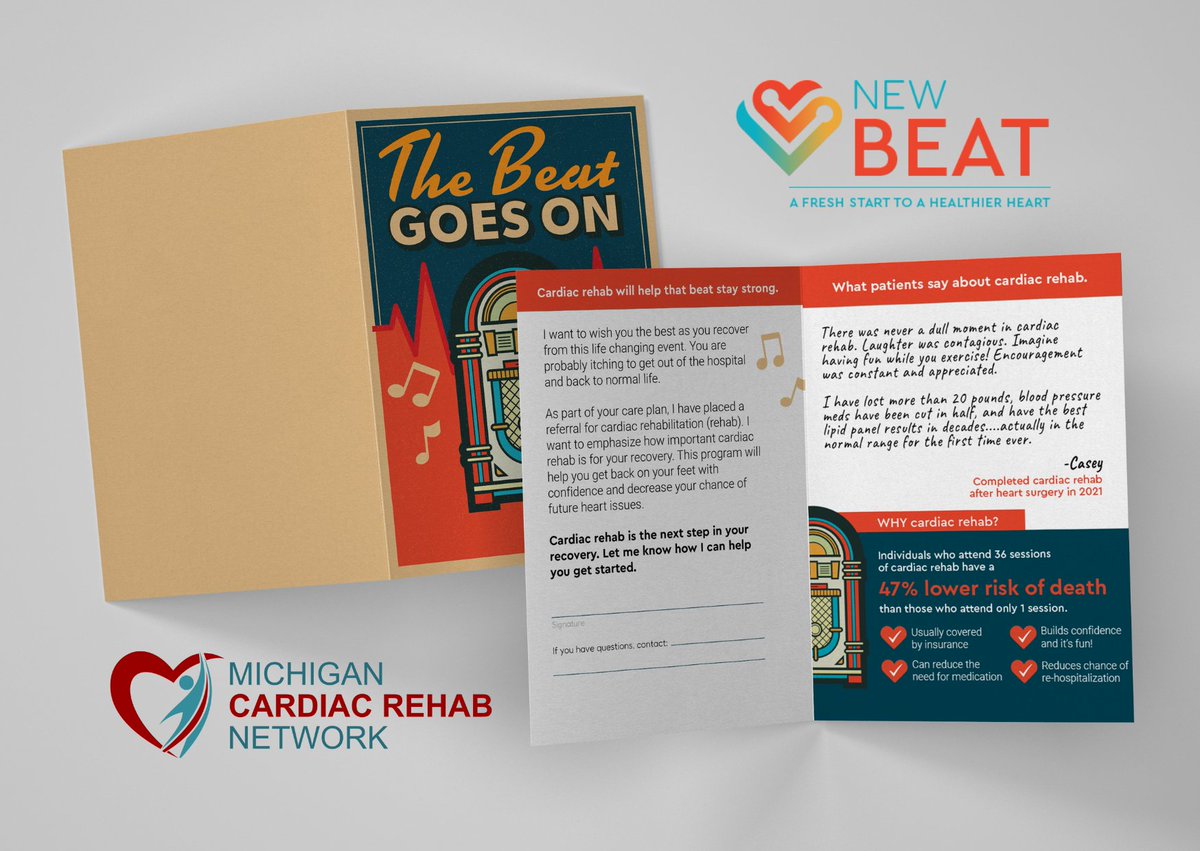 MiCR and HBOM recently launched New Beat, an initiative addressing barriers to #cardiacrehab participation. One resource aims to improve physician endorsement using a unique greeting card format. Visit michigancr.org to learn more about the impact of cardiac care cards.