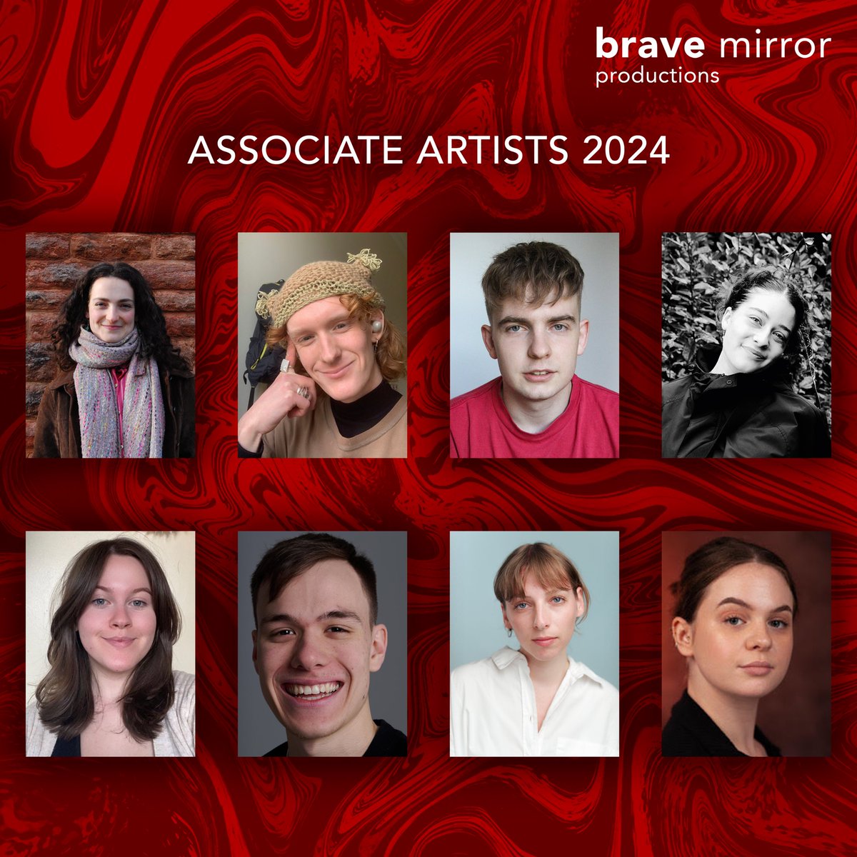 INTRODUCING…THE BRAVE MIRROR ASSOCIATE ARTISTS! 

Brave Mirror’s Associate Artists is a network of theatre makers whose work we value and celebrate. This is a group of like-minded emerging artists supporting each other.