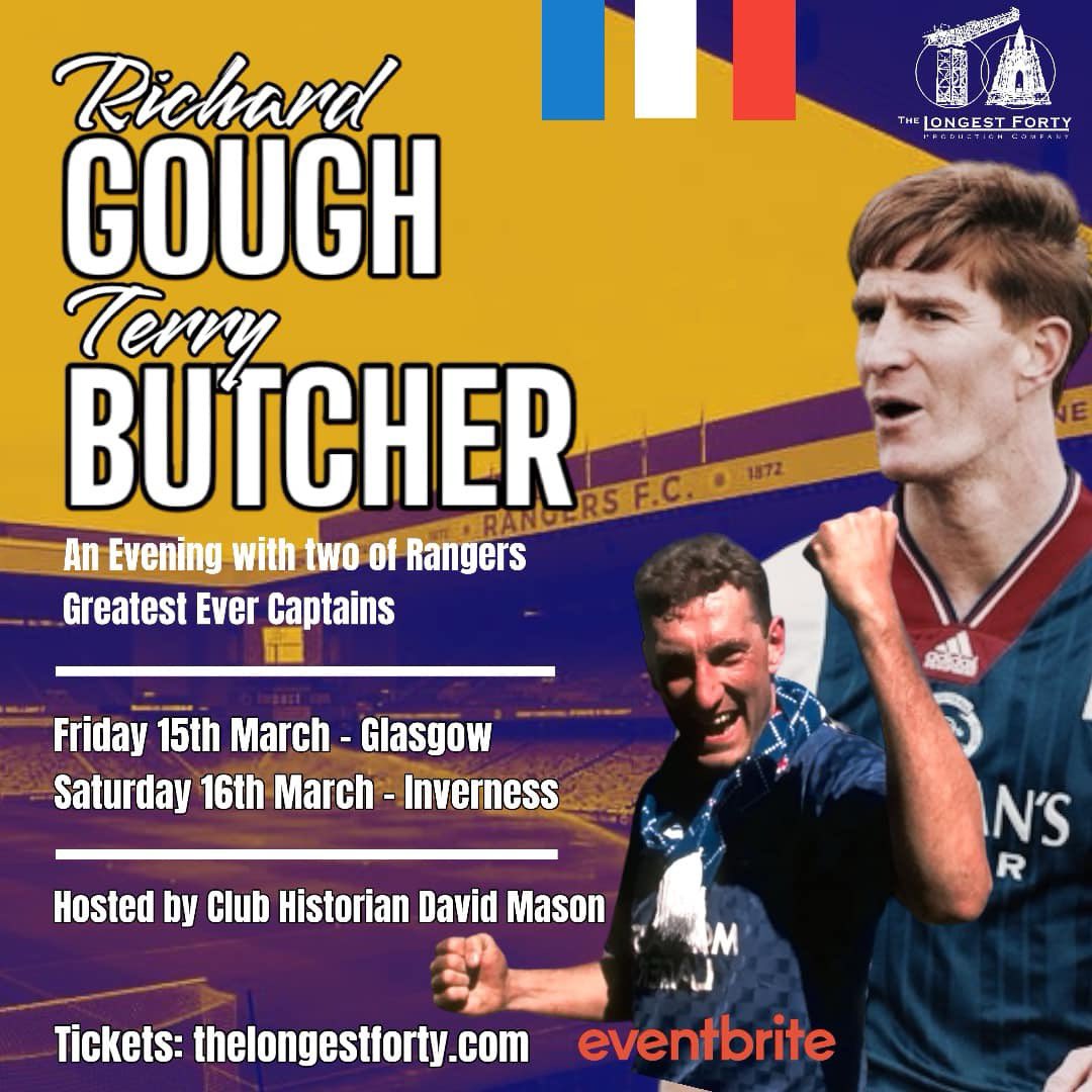 An Evening with…

©️𝗥𝗶𝗰𝗵𝗮𝗿𝗱 𝗚𝗼𝘂𝗴𝗵 🏴󠁧󠁢󠁳󠁣󠁴󠁿 &amp; 𝗧𝗲𝗿𝗿𝘆 𝗕𝘂𝘁𝗰𝗵𝗲𝗿🏴󠁧󠁢󠁥󠁮󠁧󠁿

🗓️Friday 15th March 2024
📍Glynhill Hotel &amp; Spa, Glasgow
🎟️ BOOK- bit.ly/4awXGco

🗓️Saturday 16th March 2024
📍Drumossie Hotel, Inverness 
🎟️ BOOK - bit.ly/3v9shfT

#Longest40
