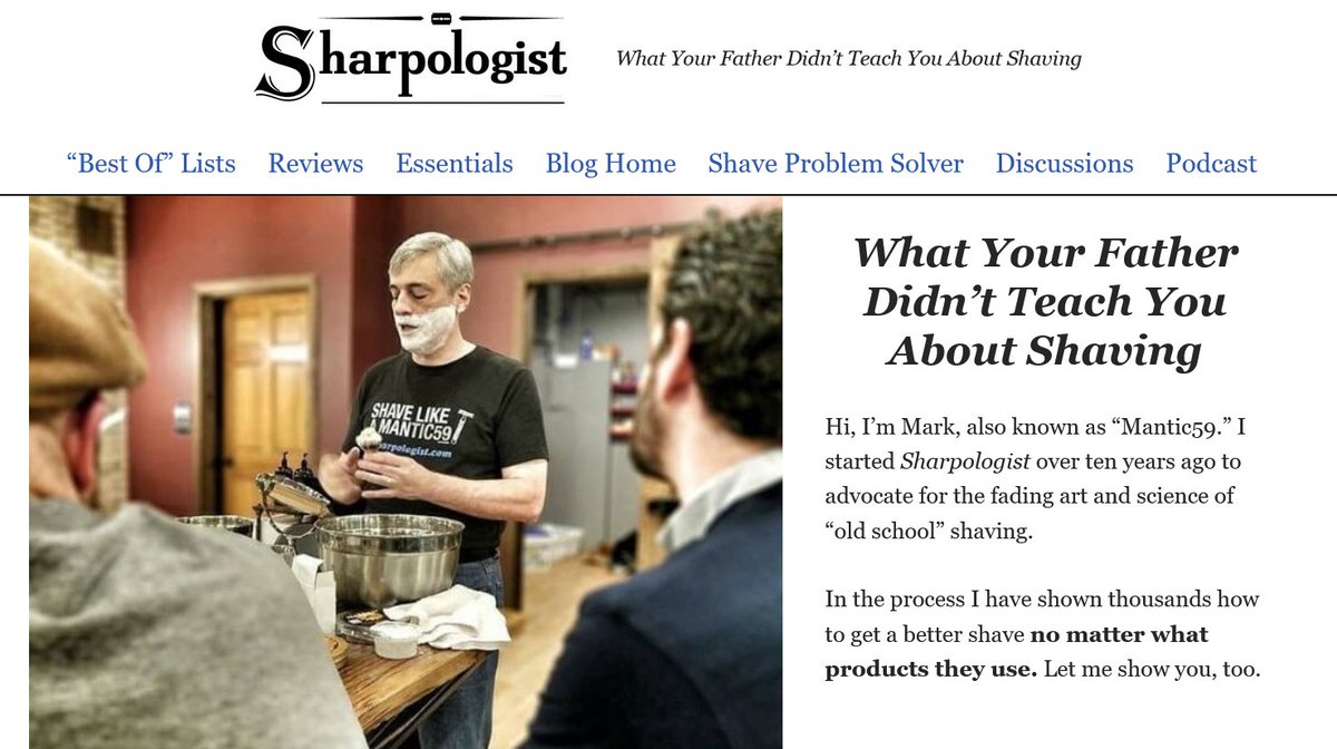 mantic59's tweet photo. I just pushed out a new site design for https://t.co/Wmhm0P67Ft! same content but a new "look and feel" that should be more accessible and efficient for reading. #shaving #wetshaving #wordpress #nevetheme https://t.co/TTRsTYVOsY