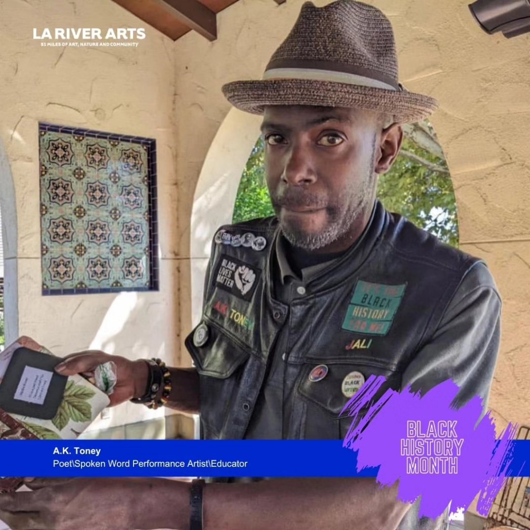 In honor of #BlackHistoryMonth, Please help us in celebrating the amazing A.K. Toney (<a href="/neogriot1/">Rae</a>), an incredibly talented Poet\Spoken Word Performance Artist\Educator that LA River Arts has been so lucky to work with in shaping our Summer Public Art Camp.

#Celebrate #Poetry
