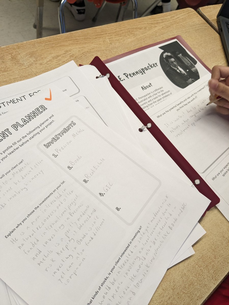 The Gr. 7/8s <a href="/mountsfieldps/">Mountsfield Public School</a> are hard at work on their investment portfolios! We're using our financial literacy skills to act as an advisor and develop an investment strategy for a fictional client. Next we'll be graphing and pitching our strategy. <a href="/TVDSBmath/">TVDSBmath</a>