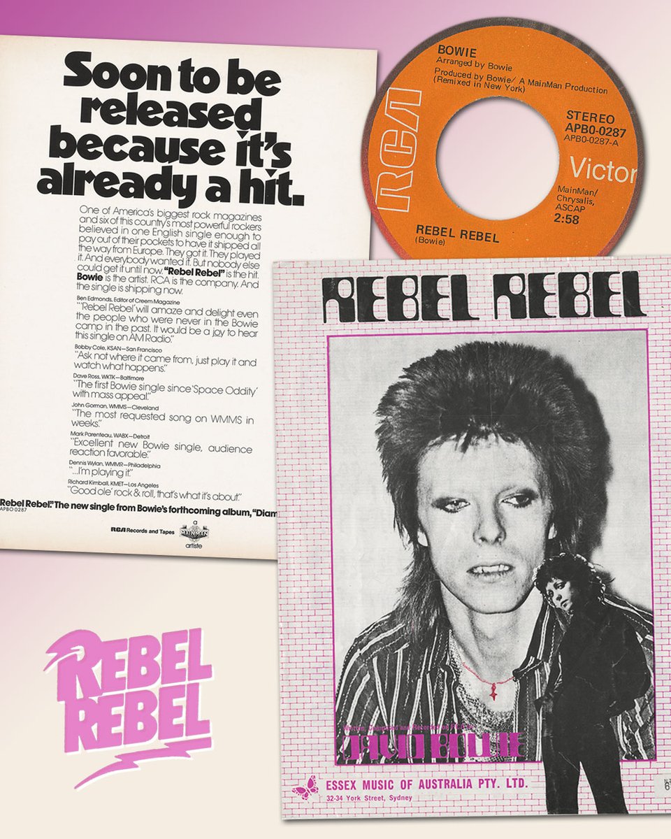 REBEL REBEL 45 IS FIFTY TODAY “Hot tramp, I love you so…” Though the press adverts proclaimed that it was a Valentine's Day release, Rebel Rebel was actually issued fifty years ago today on the 15th of February 1974. The release, which had already been put back two weeks…