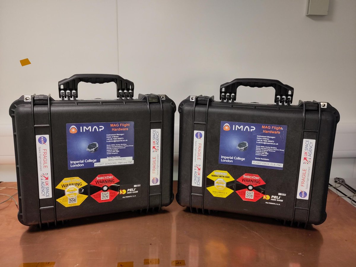 IMAPMAG's tweet photo. Cleaned, packed and ready to go. Our flight model electronics box and sensors are safely stored in their cases, ready to fly to the US on Monday. https://t.co/rGZp620jfd