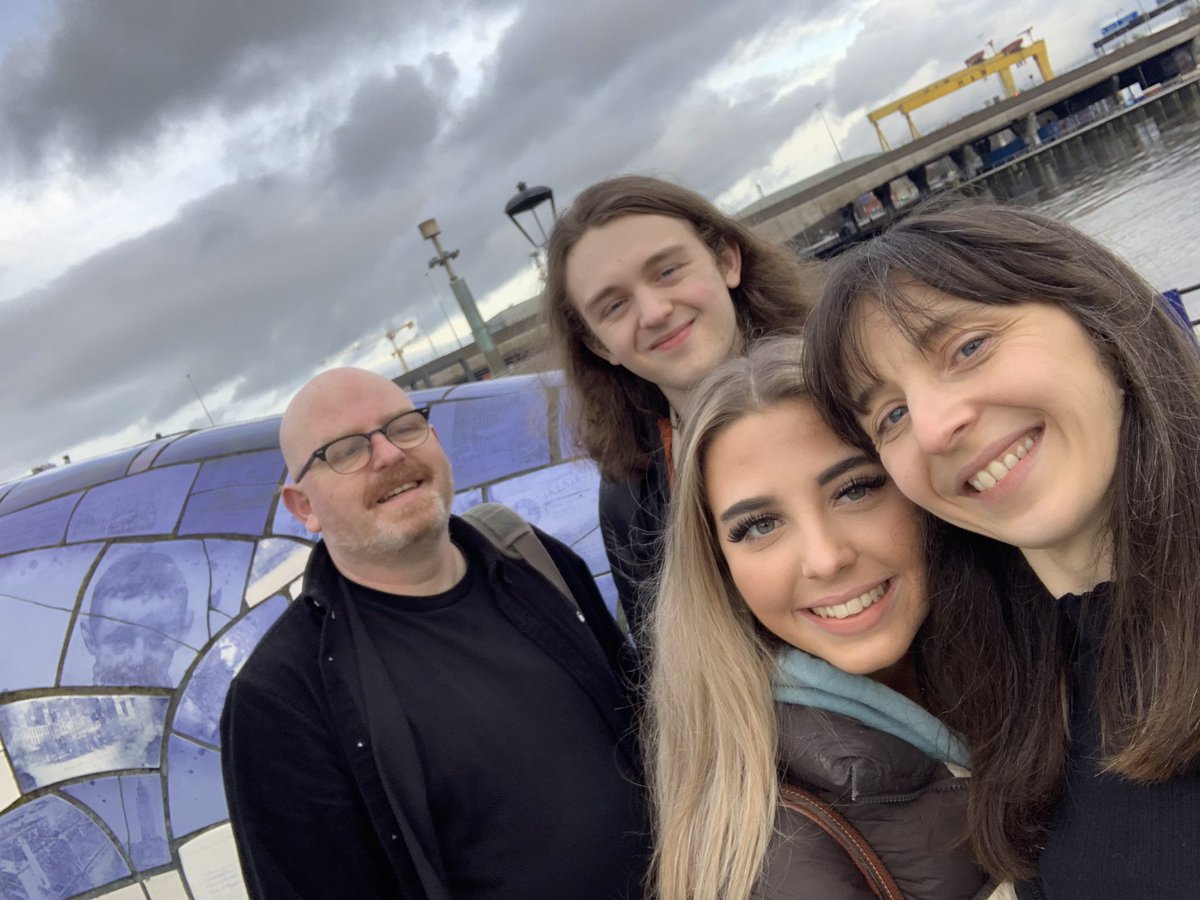 drjulespsych's tweet photo. On a rare day when the Andersons Assembled #50 #birthdays #belfast #bigfish #thecranes #freshair #allthesteps #allthefood https://t.co/pP9ze27SDU