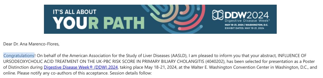 Honored to be presenting a Poster of Distinction at @DDWMeeting! Grateful to my amazing team and mentors, @BonderAlan & @Vilas_Pat. Excited to shine a light on PBC patients and share precise tools for prognosis #DDW2024 @leandrosierraca @dgoyesv @RomeliaBarba