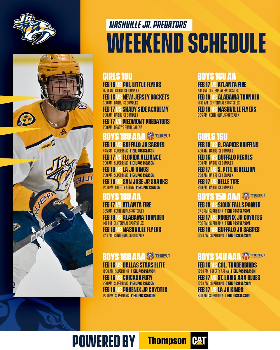 JrPredators's tweet image. It’s playoff weekend for many of our teams with the AAA boys up in Minnesota for the T1EHL playoffs, as well as many AA squads in their league playoffs as well. Good luck to all our teams! #Together4Gold