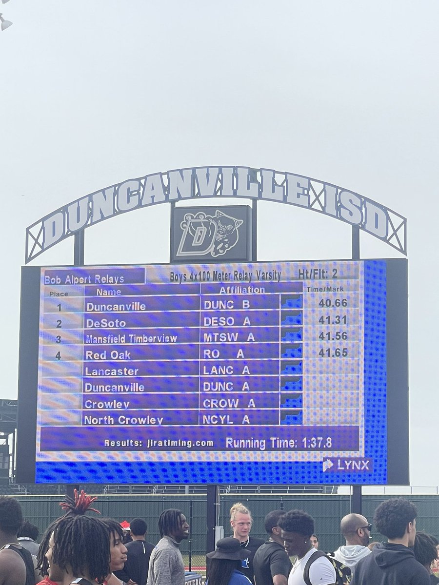 🚨New Meet Record at the Bob Albert Relays 🚨
4x100m relay 
#OURTIME #DuncanvilleFAST