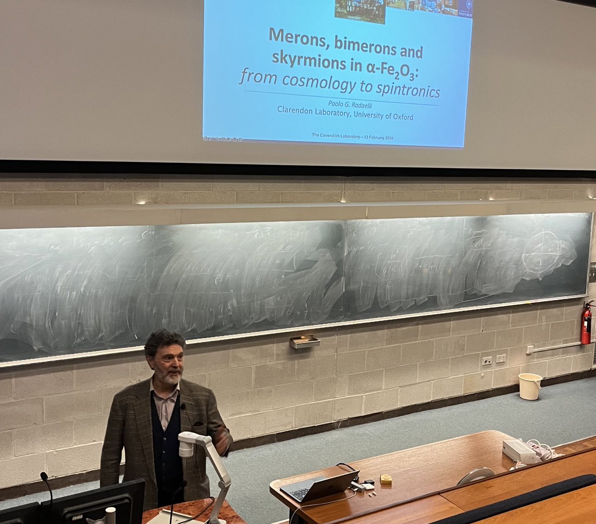 A great talk by dear Paolo Radaelli <a href="/RadaelliPaolo/">Paolo Radaelli</a> for our Cavendish #Quantum Colloquium on topological magnetic #spin textures!