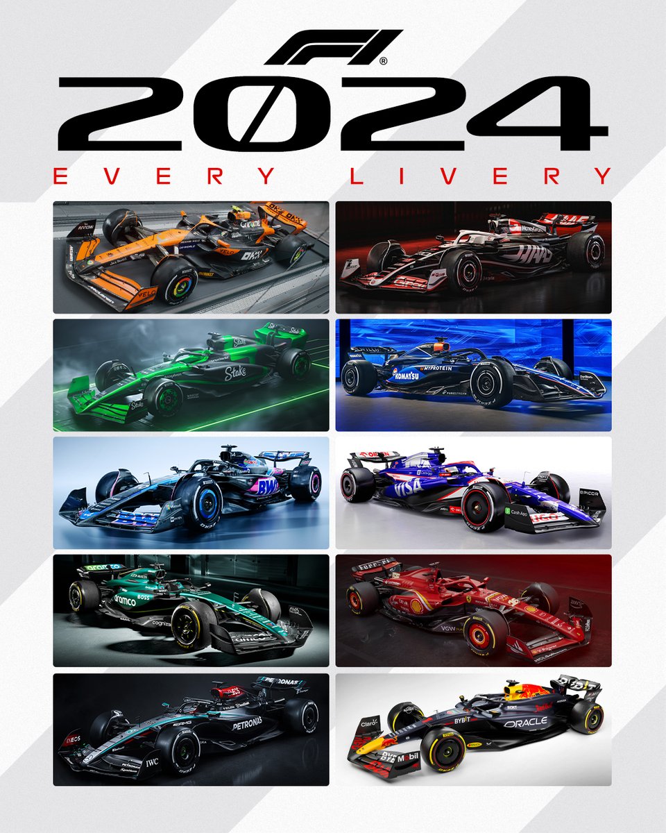 F1's tweet image. Our 2024 grid is set and READY! 🔥

Which new car is your favourite? ✨

#F1