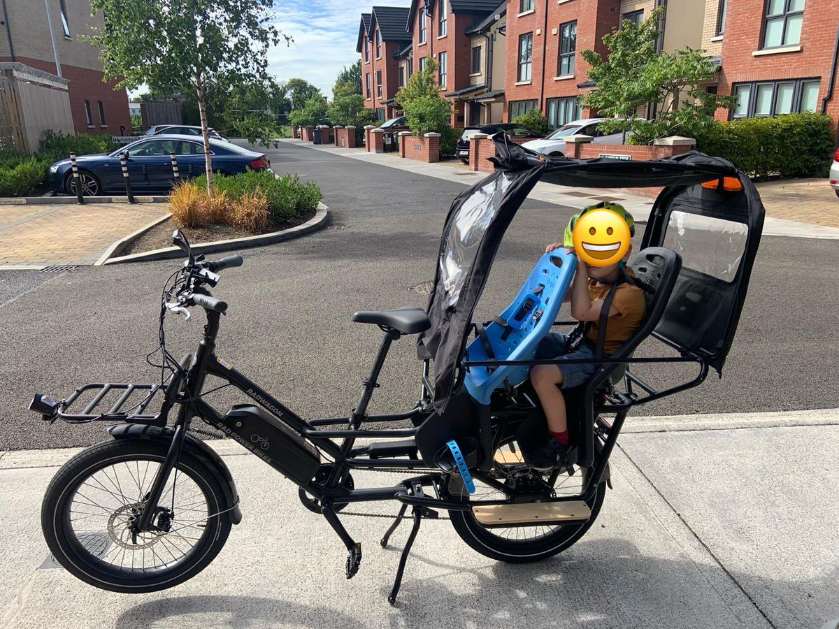 Our Cargo Bike, a Radwagon, was just stolen in city centre near Smithfield, Church Street, Dublin 7. It has two kid seats on the back and a rain cover over those seats. Please RT @stolenbikesdub