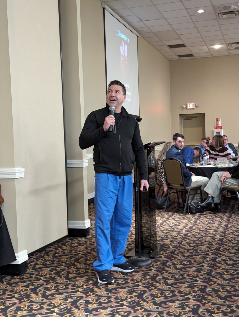 Many thanks to <a href="/BHCorbin/">Baptist Health Corbin</a> for sponsoring our luncheon! Dr. Kevin Croce spoke about the hospital's new 128-slice dual source CT Scanner, useful for Cardiac CTA imaging. This tech is used visualize the coronary arteries &amp; heart structures in detail with a non-invasive scan.