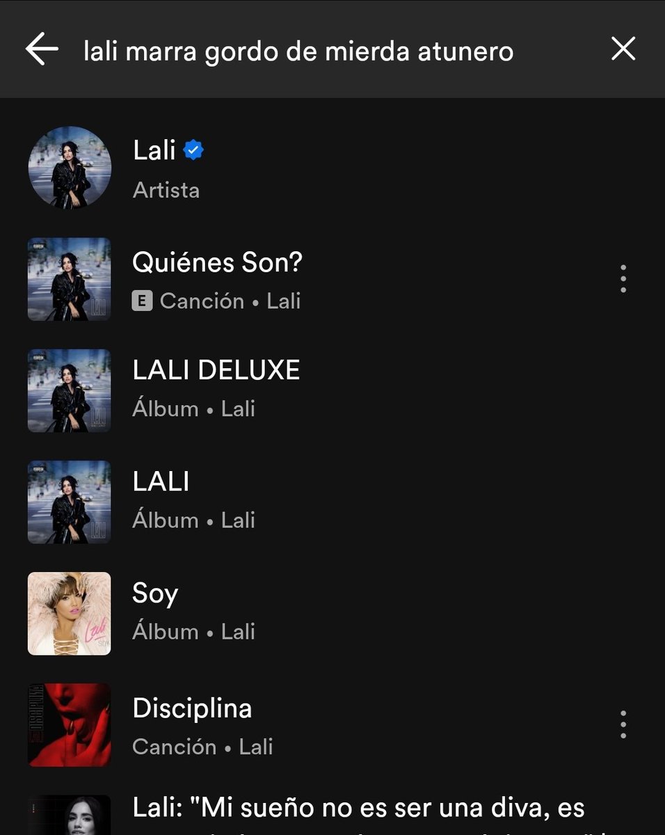 capaz pq su nombre artístico es solo lali entonces si buscas lali + cualquier cosa te va a aparecer ella...