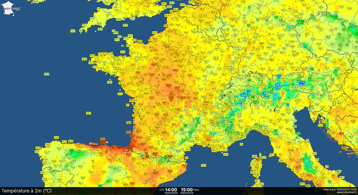 Comme prévu, la France vient de finir la première quinzaine de février la plus douce observée jusqu'à présent. Elle se termine en beauté avec jusqu'à 22°C dans le Centre et 26-27°C dans le sud-ouest. Avec ces températures dignes d'une fin avril, la végétation galope. Nos paysages…