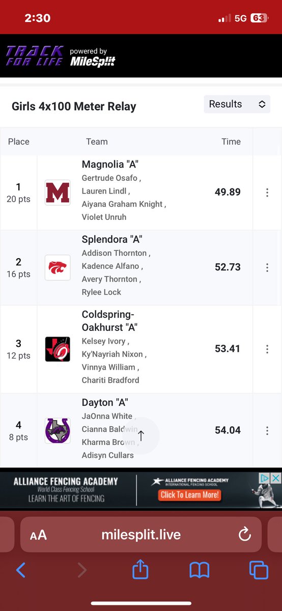🥇 in the 4x1 and 4x2