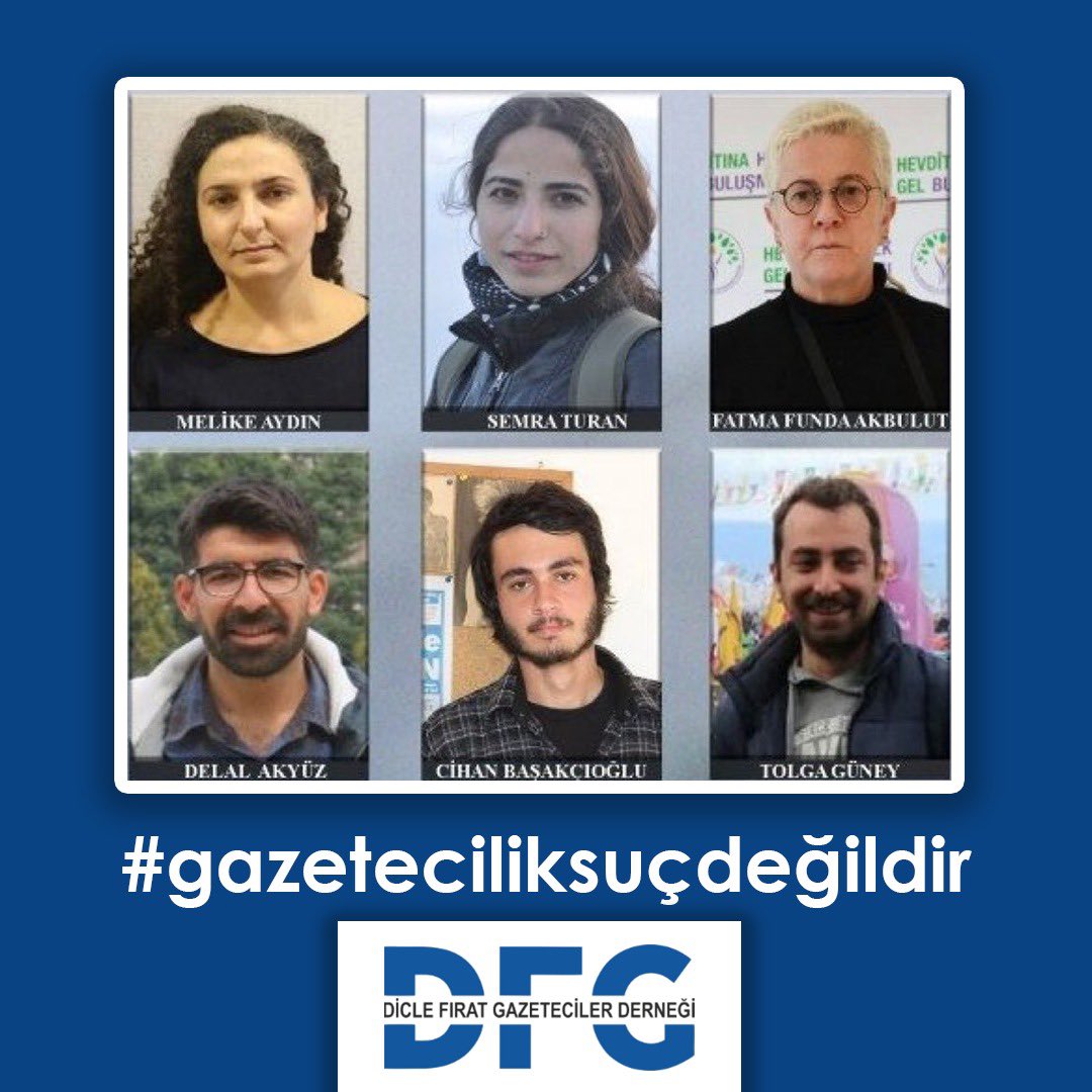 DEMbeylikduzu's tweet photo. 3 gündür gözaltında tutulan
#MelikeAydın
#SemraTuran
#DelalAkyüz
#TolgaGüney
#FatmaFundaAkbulut
#CihanBaşakçıoğlu gazetecidir. Özgür basın susturulamaz.
#GazetecilikSuçDeğildir https://t.co/d7HgDEUE6i