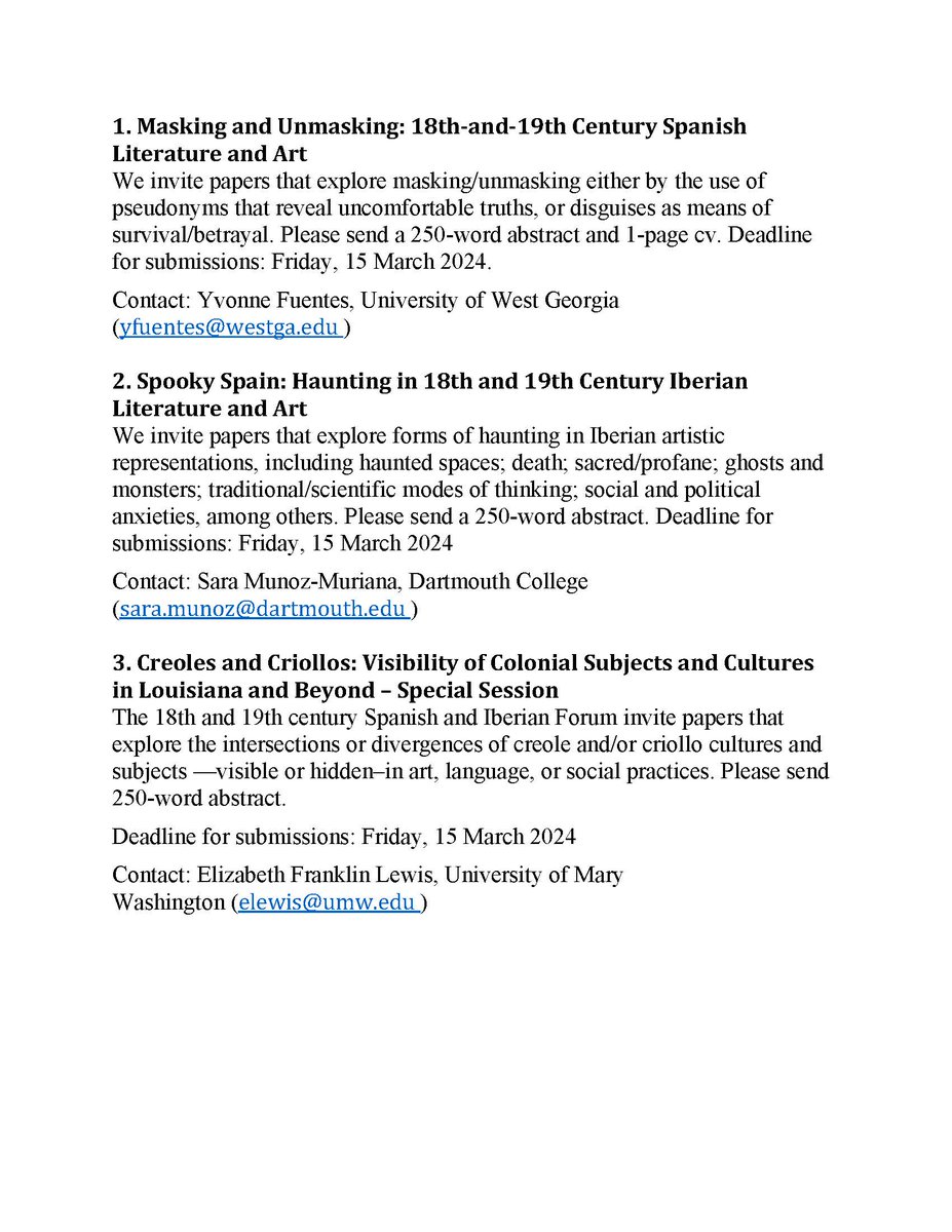 Check it out &amp; please repost: MLA 2025 /LLC  18th- and 19th-Century Spanish and Iberian Calls for Papers. Please consider participating in our forum sponsored sessions!