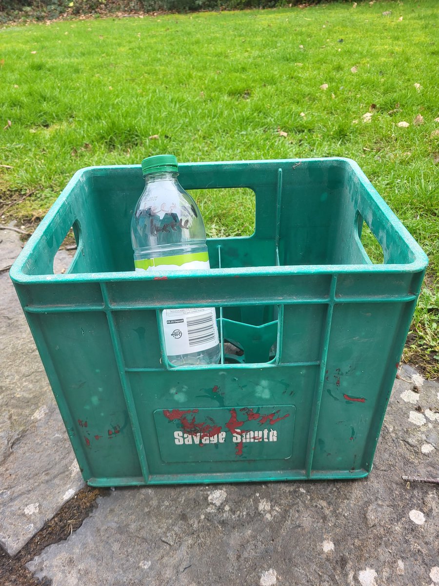 Back to the future! Repurposing a Savage Smyth crate that was once used to deliver and return glass bottles of soft drinks into a handy way of storing Re-turn plastic bottles and bringing them back. It was also used as a stand for a bee hive many years ago!