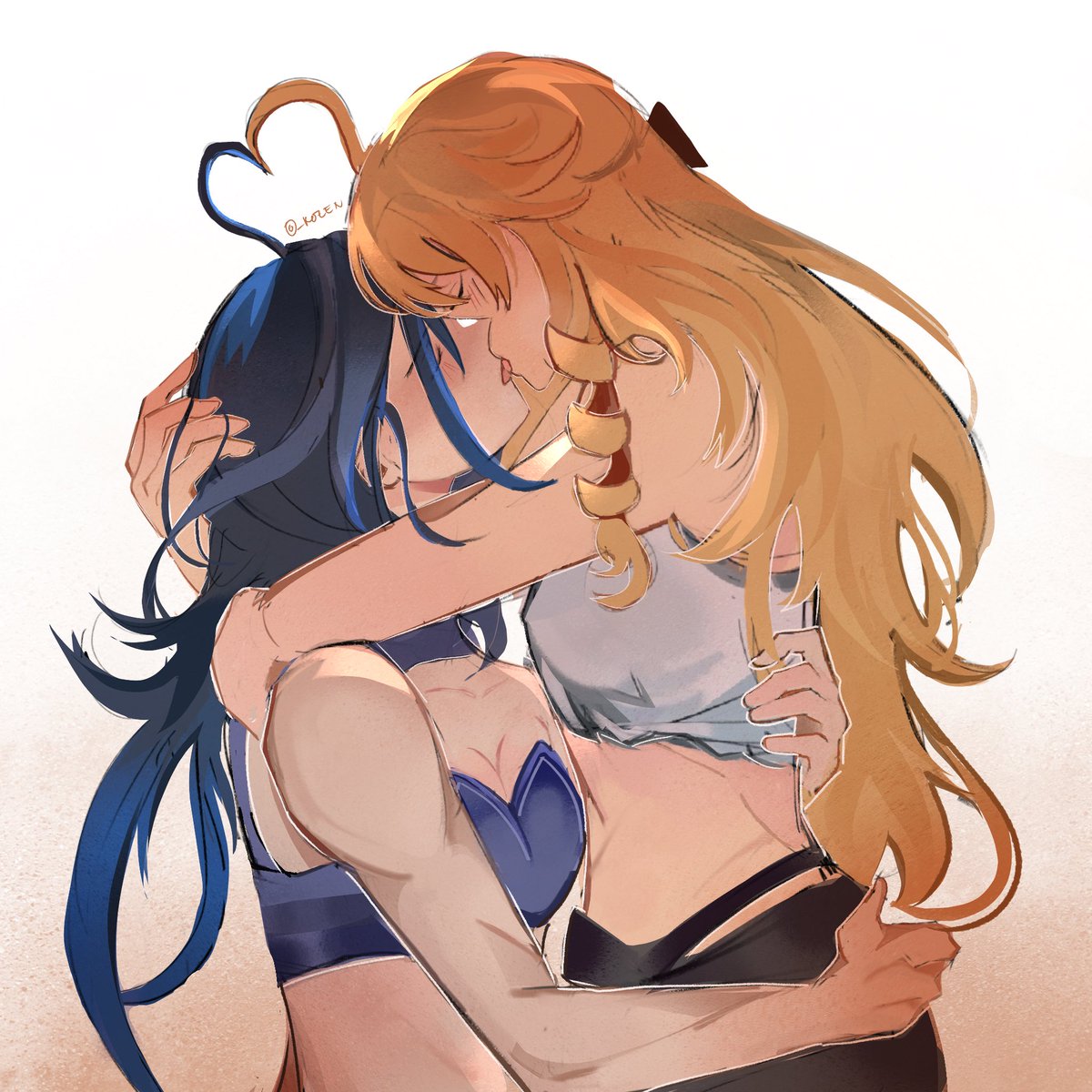 Og_Rozen's tweet photo. French kissed. #clorivia #GenshinImpact https://t.co/O2oB0ITcgh