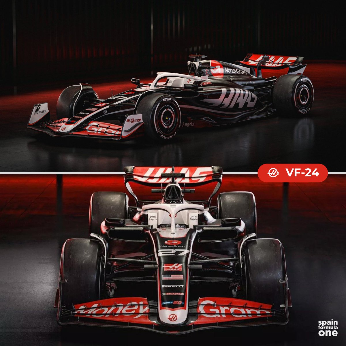 spainformulaone's tweet photo. Haas VF-24 🔴⚪️⚫️ https://t.co/aOg8FCqpyx