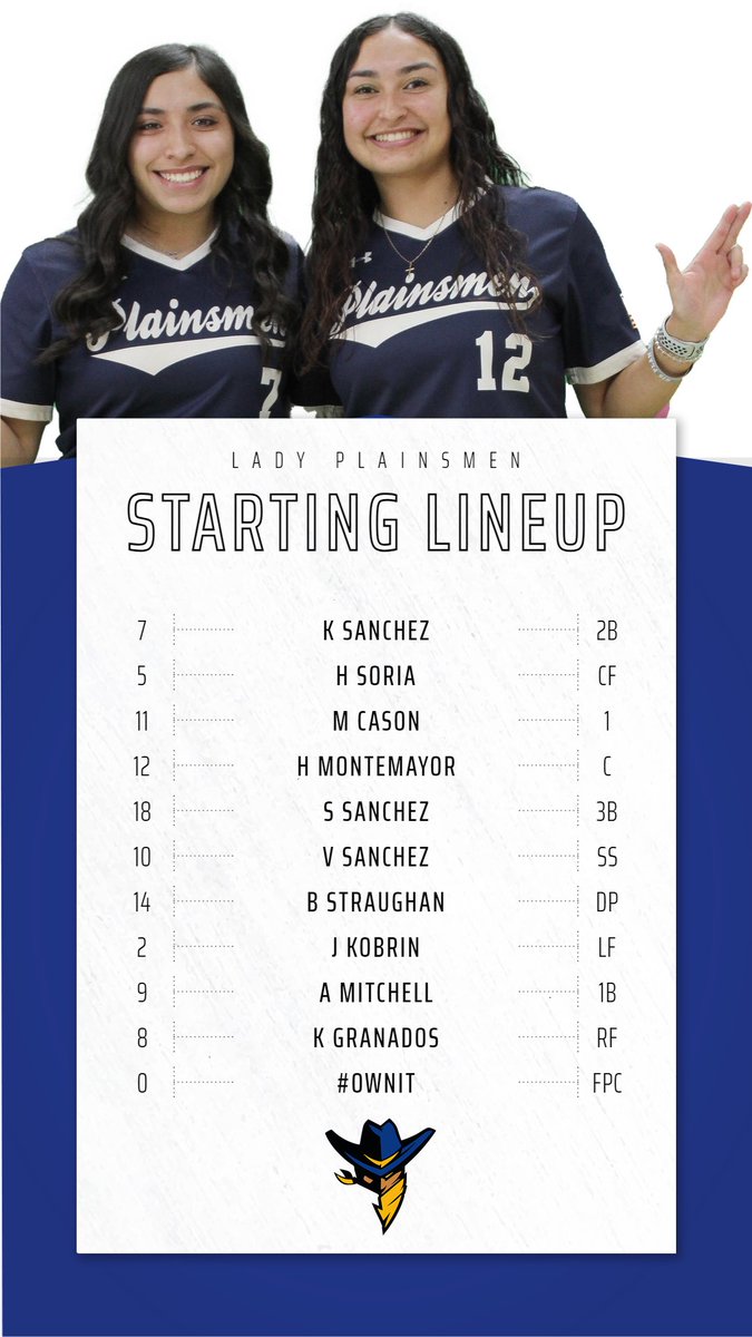 frank_softball's tweet photo. ITS GAME TIME FOR YOUR LADY PLAINSMEN ‼️🥎💪🏼

🆚 Vernon College
⏰ 1 &amp; 3pm 
📍 Kirk Softball Field. 
       Vernon, Tx 

#OwnIt https://t.co/RWSbD2VI8y