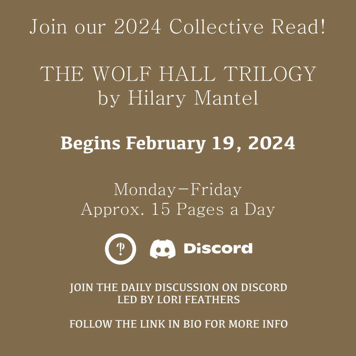 Tackle the world’s most enduring— and intimidating— novels with @interabangbooks's Collective Read on the Interabang Books' #discord channel for Hilary Mantel's Wolf Hall Trilogy 👉 bit.ly/3vVEK7g Join the discord link to be apart of the chat with ATP host @LoriFeathers