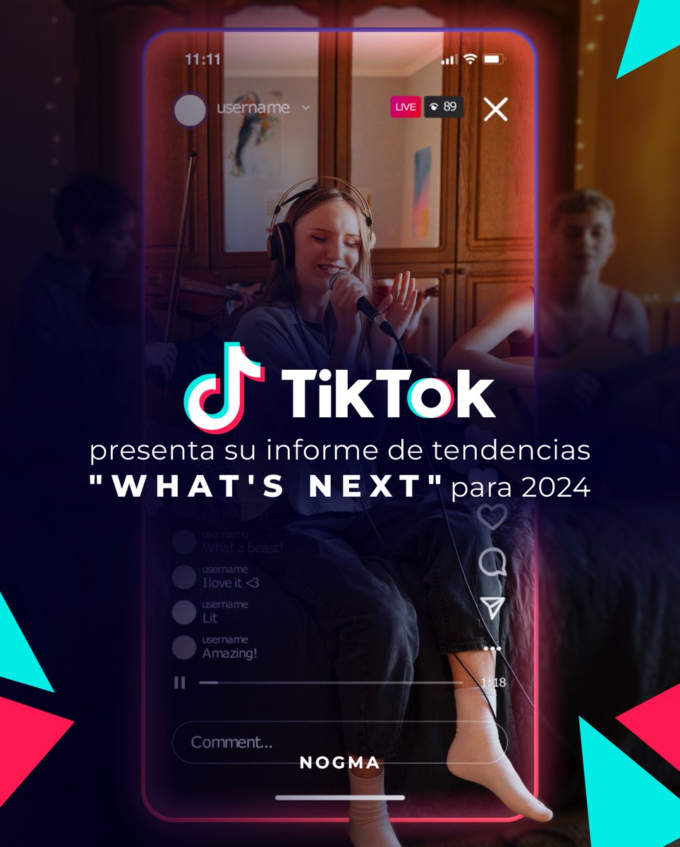 NogmaCol's tweet photo. 📉 Según Tik-Tok en 2024, la comunidad impulsará una mentalidad transformadora la cual llaman: Valentía Creativa.

Curiosidad, imaginación, vulnerabilidad y coraje, las marcas que demuestran Valentía Creativa en TikTok construirán conexiones más profundas con sus comunidades. 📲 https://t.co/KNwMFF1RbW