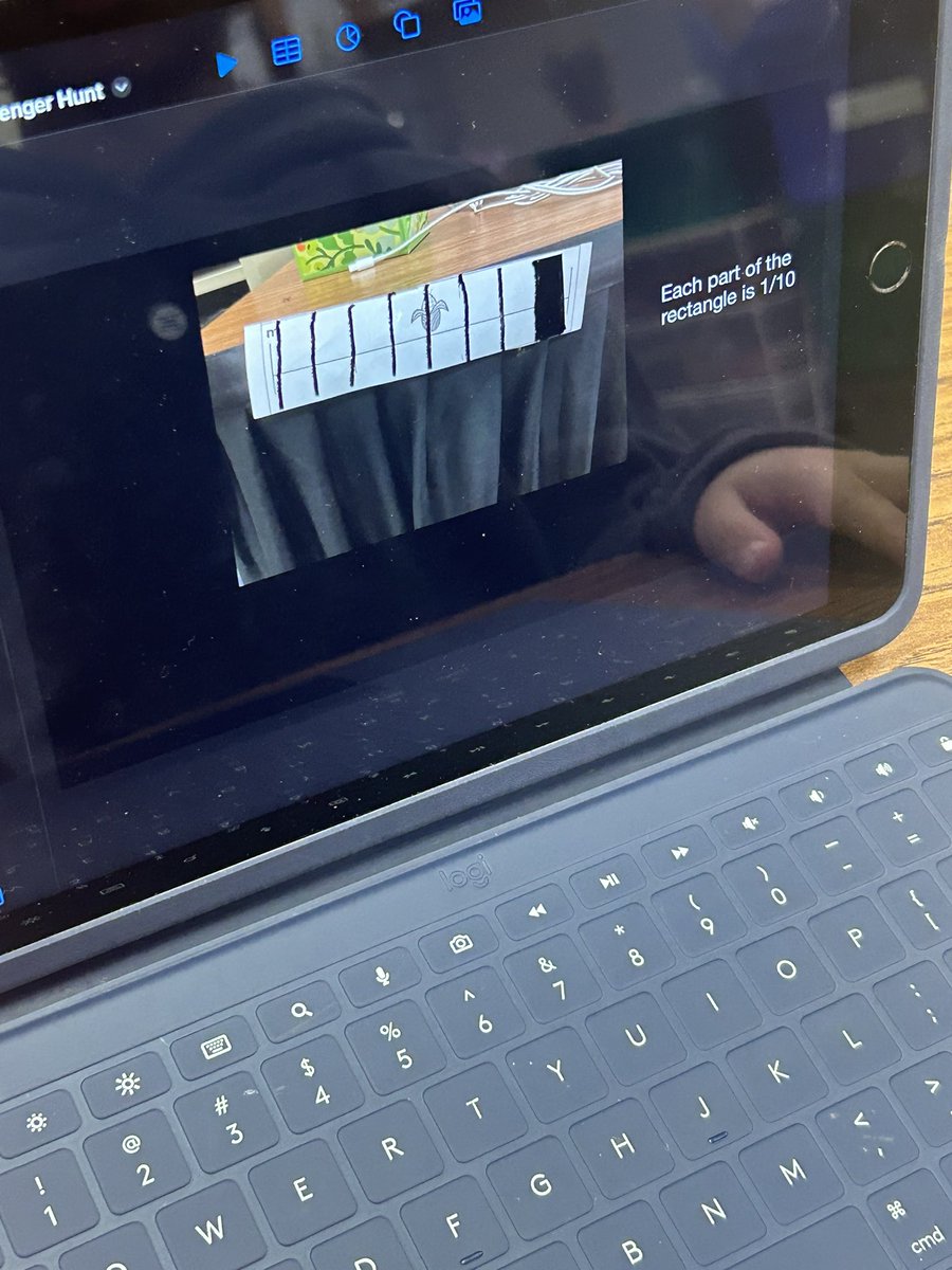 ilearnmoore's tweet photo. Fraction Scavenger Hunt for 3rd Graders!! #TogetheratTerrace @TerraceTigers #RISDAIM @RISDiTeam #DLDay Students searched for objects that could be partitioned into fractional parts, snapped photos, wrote scripts and recorded what they learned. https://t.co/1IntRJTMfX