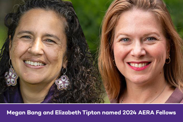 Congrats to faculty members Megan Bang and Elizabeth Tipton (of @WeinbergCollege + @IPRatNU, two of the newest @AERA_EdResearch Fellows! ➡️ Read more about their outstanding work: spr.ly/6019VAbgv.