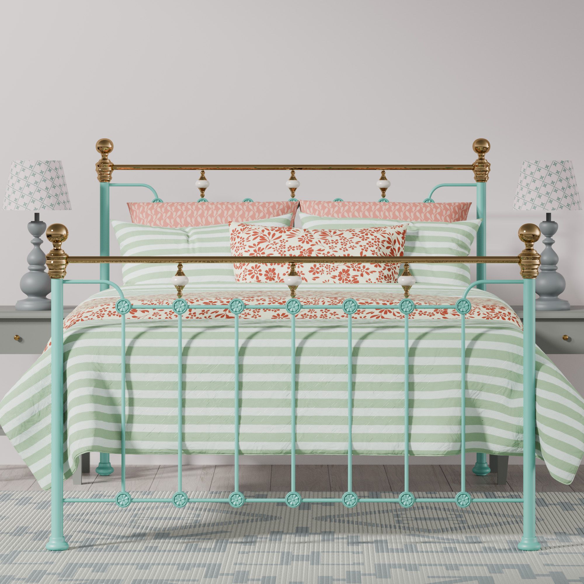 Green iron outlet bed frame
