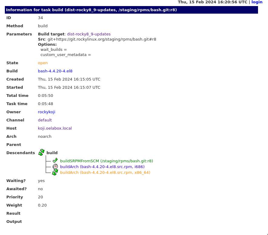 maxinehayes90's tweet image. I&apos;m still getting this figured out. I&apos;ve got Koji building packages for both x86_64 and i686 now. I also don&apos;t have to change one line in the Koji source anymore either. I&apos;m using the Rocky Linux Koji repos for this and they seem to be working.

#openela #rocky #linux