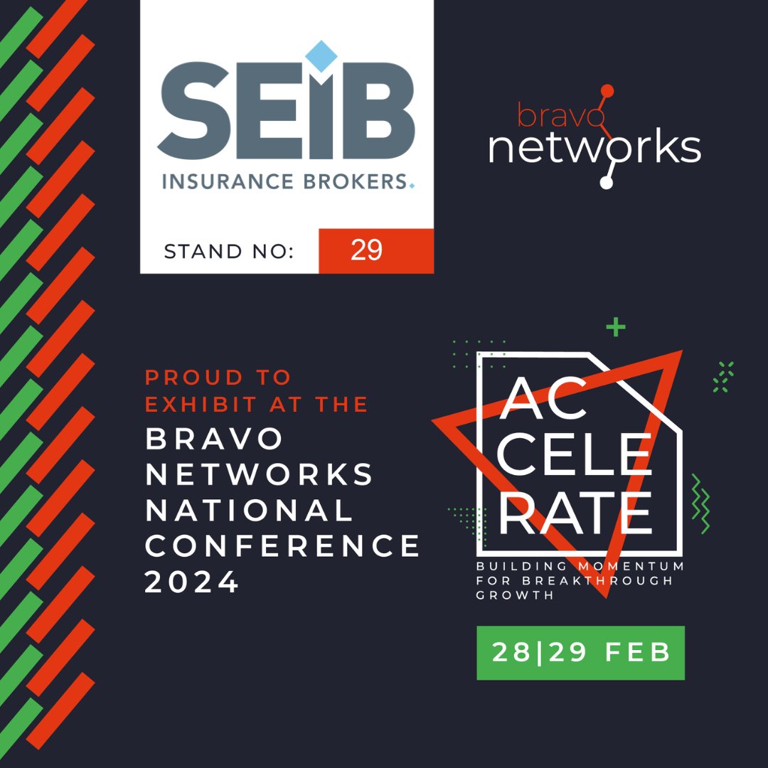 We're gearing up for the @BravoNetworks Conference, and we're excited to have Darren Foy and Jack Lewis on board to represent SEIB. Curious about our Motor Trade Combined scheme? Swing by our booth for a chat! 📅 28th - 29th February 📍 Stand number 29 #BravoConference2024